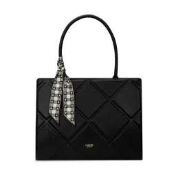 LAVIE LUXE Black LX QUARE Textured Extra Large Satchel-picture-16