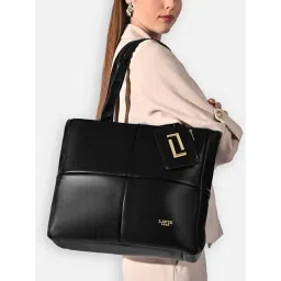 LAVIE LUXE Black PUFF Extra Large Leather Tote-picture-35