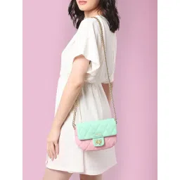 Lavie Luxe Mint Green & Purple LX Chan24 Fp Sling Handbag-picture-13