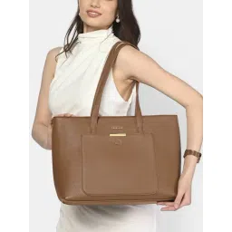 LAVIE LUXE Tan Textured Large Tote Handbag-picture-20