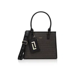 Lavie Luxe Women Black Mono Quad25 Handbag with Pouch & Detachable Strap (Set of 2) (M)-picture-37