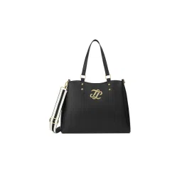 Lavie Signature Albany Black Solid Satchel Bag with Detachable Strap-picture-37