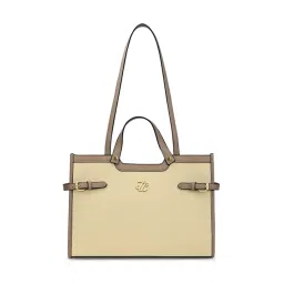LAVIE Signature Beige CANVA Textured Large Leather Tote-picture-17