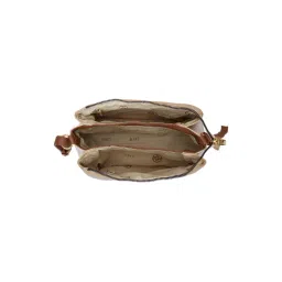 LAVIE Signature Beige CUBA Logo Medium Leather Cross Body Bag image 5