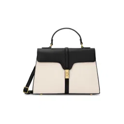 LAVIE Signature Off White CANVA Textured Medium Leather Satchel-picture-22
