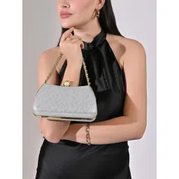 LAVIE Signature Silver Updo Shimmer Small Framed Clutch-picture-14