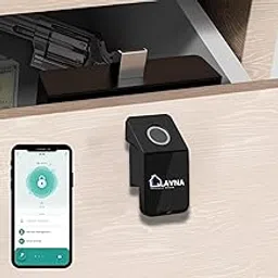 LAVNA Digital Cabinet Lock | 3 Way Access | Fingerprint, Mobile App, Key Access Suitable for Drawer, cabinets, waredrobe | Fully Metal Built up Lock (Black)-picture-22
