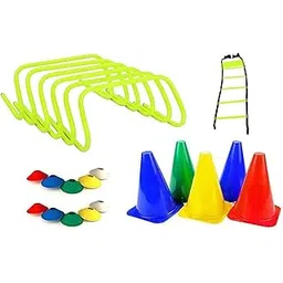 Layan Sports Football Training Kit Combo of 4 Mtr Ladder, 10 Soccer Cone 6 inch 6 Hurdle for All Age Group Pack of 1-picture-18