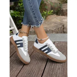 layasa Colorblock Flat Sneakers with Ultra Soft Cushion Lace-Up All-Day Comfort Shoes| Sneakers For Women-picture-25