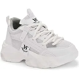 layasa Lightweight White Sneakers for Women-picture-25