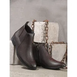 Layasa Men Block Heeled Round Toe Leather Chelsea Boots-picture-22