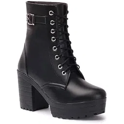 layasa Stylish Short Height Black Boot For Women-picture-17