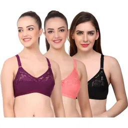 layeba Pack of 3 Women Full Coverage Non Padded Bra-picture-11