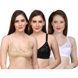 layeba Pack of 3 Women Full Coverage Non Padded Bra-picture-17