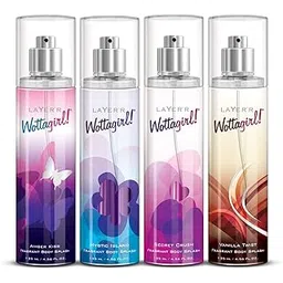 Layer'r Wottagirl Body Splash, 4x135ml (Amber Kiss + Mystic Island + Secret Crush + Vanilla Twist) | Long Lasting Body Spray for Women | Gift Set for Women-picture-25