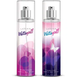 layer'r Wottagirl Secret Chrush & Amber Kiss Body Splash Long Lasting Fragrance Combo Body Mist - For Women-picture-19