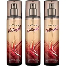 Layer'r Women WottaGirl Vanilla Twist Scented Spray Body Splash, 135Ml (Pack Of 3)-picture-33