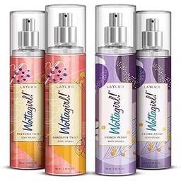 Layer'r Wottagirl Body Splash Combo Pack Of 4 -Mandarin Twist 60Ml And French Peony 60 ML, Spray, Women-picture-49