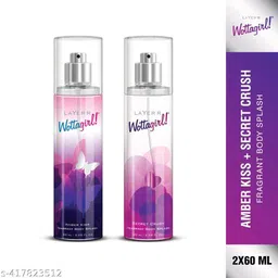LAYER'R WOTTAGIRL Secret Chrush & Amber Kiss Body Splash Long Lasting Fragrance Combo Pack of 2 (For Women 60ml Each)-picture-14
