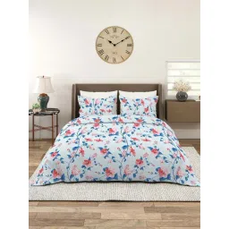 Layers Aura Blue Microfiber 110 GSM King Bedsheet with 2 Pillow Covers-picture-11