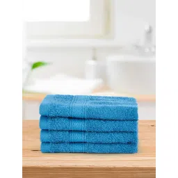 Layers Firenze Blue 410 GSM Cotton Face Towels - Set of 4-picture-15