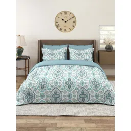 Layers Glory 100% Cotton 144 TC Blue Ethinc Print Double Bedsheet with 2 Pillow Covers-image-34