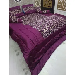 Laying Style Purple & Beige 8 Pieces Ethnic Printed Double King Sized Bedding Set-picture-10