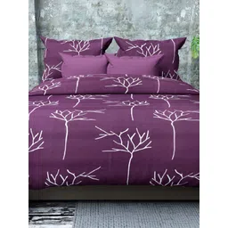 Laying Style Purple & White Floral 4 Pieces Double King Regular Bedding Set-picture-18