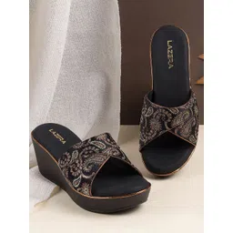 Lazera Embellished Ethnic Wedge Sandals-picture-10