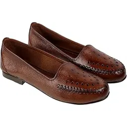 lazera Women’s Leather Loafers with Cutwork Detailing and Cushioned Comfort-picture-10