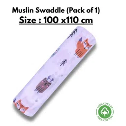 LazyToddler Cotton Muslin Swaddle Wrap - White-picture-36