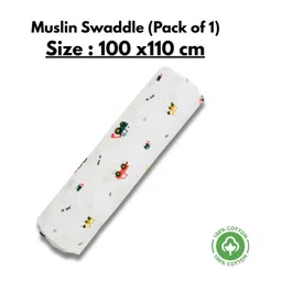 LazyToddler Cotton Muslin Swaddle Wrap - White-picture-25