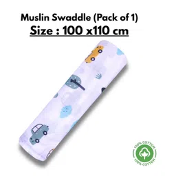 LazyToddler Multipurpose Swaddle Wrap 100% MuslinSingle Pc Dot Print- Multicolour-picture-26