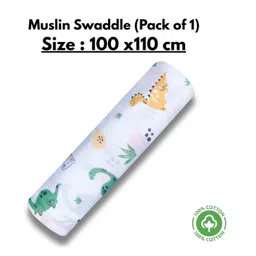 LazyToddler Organic Cotton Baby Swaddle Panda Print - White-picture-27
