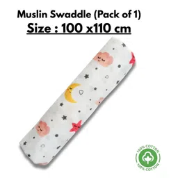 LazyToddler Organic Cotton Baby Swaddle Plus Print - Blue-picture-39