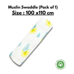 LazyToddler Organic  Cotton Muslin Baby Swaddle Dinosaur Design - Multicolor-picture-40