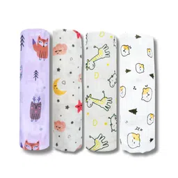 LazyToddler Organic Cotton Muslin Swaddle Printed Pack of 4 - White-picture-21