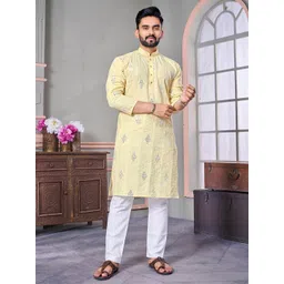 LAZZLY Men Embroidered Sequinned Kurta-picture-18