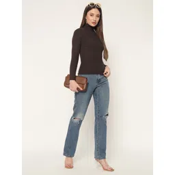 LE BOURGEOIS Women Cotton High Neck Long Sleeves Top-picture-27