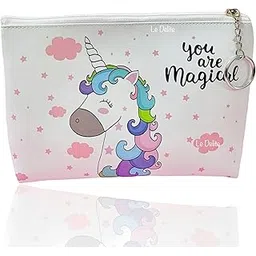 Le Delite Unicorn Makeup Pouch Vanity Case - Pink/Cosmetic Travel Stationery Jewelry Secret Pouch by Victoria for Women (Piece 1), Holographic Storage Bag Purse Girls, Toiletry Bag Girls, Washable-picture-14