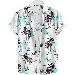 Cotton Lycra Stratchable Casual Half Sleeve Coconut Design Printed Men Shirt-image-4