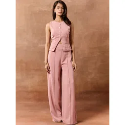 Lea Clothing Co. Women Ardis Mauve High Waisted Pants-picture-18