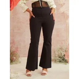 Lea Clothing Co. Women Smart Flared High-Rise Trousers-picture-34