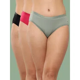 Leading Lady Black & Rani & Green Plain Panty Pack Of 3-picture-15
