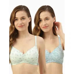 Leading Lady Blue & Sea Green Printed Full Coverage T-Shirt Bra - Pack of 2-picture-23