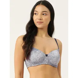 Leading Lady Blue Printed Full Coverage T-Shirt Bra-picture-21