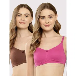 Leading Lady Brown & Magenta Solid T-Shirt Bra - Pack of 2-picture-14