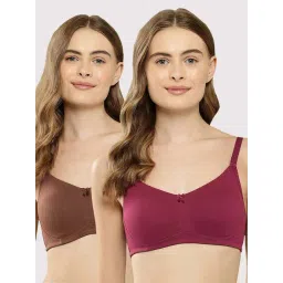 Leading Lady Brown & Maroon Solid T-Shirt Bra - Pack of 2-picture-23