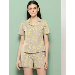 Leading Lady Grey Cotton Printed Night Suit-picture-36