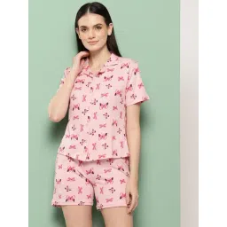 Leading Lady Light Pink Cotton Printed Night Suit-picture-14